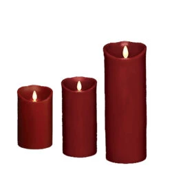 Liown 3.5" X 5", 7", Or 9" Moving Flame Burgundy Red-Cinnamon Scented Pillar Battery Candle -Xmas Ornaments Shop api0ejczh 32935.1646091945