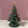 Small Lighted Green Ceramic Christmas Tree 12"