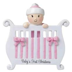 Baby Girl In Crib Personalized Christmas Ornament OR1732-P -Xmas Ornaments Shop api0llv9b 90329.1646091887