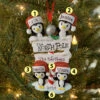 Penguin Family Of 4 At The North Pole Personalized Christmas Ornament OR1739-4