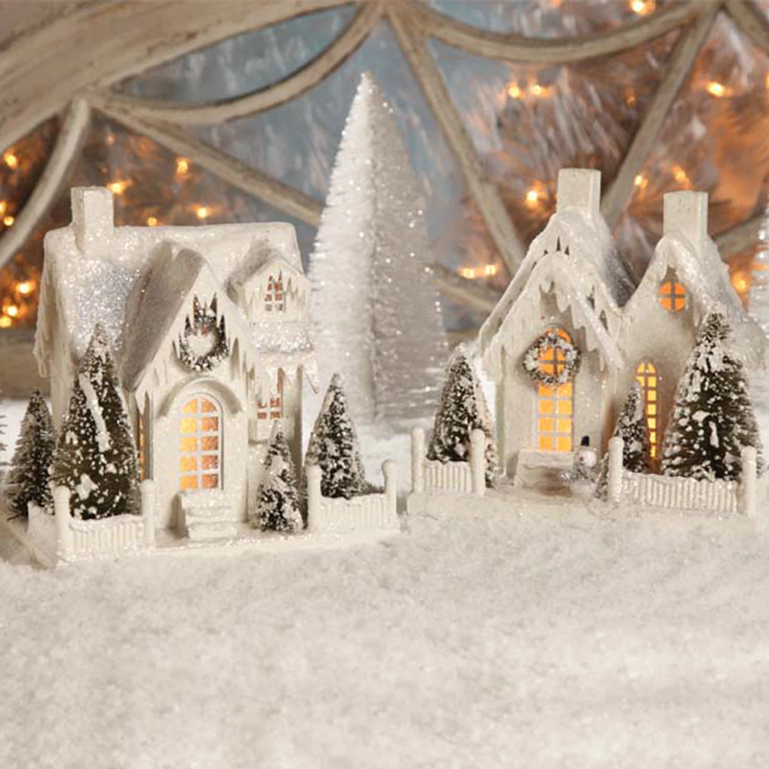 Bethany Lowe 9" Large Vintage Ivory Cottage Christmas House LG1775 1 Bethany Lowe 9" Large Vintage Ivory Cottage Christmas House LG1775