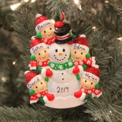 Personalized Christmas Ornament Family Of 5 Building A Snowman OR1367-5 -Xmas Ornaments Shop api3u3tvz 36229.1646091888