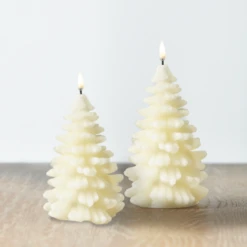 Uyuni 7" Or 8" Ivory Christmas Tree Flicker Flame Candle