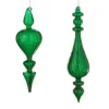 Raz 11.25" Green Finial Glass Christmas Ornament 4122879
