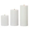 Uyuni 3" X 5", 7" Or 9" Flat Top Moving Flame White Unscented Pillar Battery Candle