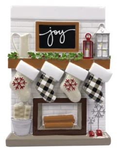 5" Fireplace Mantle Stocking Family Of 4 Personalized Christmas Ornament OR2030-4 -Xmas Ornaments Shop api5qi9f5 56433.1664990053