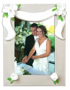 Silver And White Wedding Picture Frame Personalized Christmas Ornament PF958 -Xmas Ornaments Shop api5qj28v 07266.1646091888