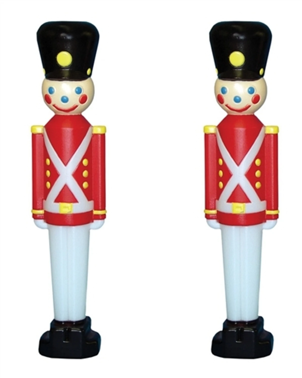 Set Of 2 Toy Soldier With Black Hat Plastic Blow Mold Decorations 1 Set Of 2 Toy Soldier With Black Hat Plastic Blow Mold Decorations