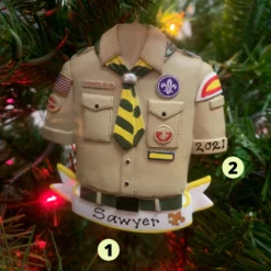 Kurt Adler 3.5" Boy Scout Shirt Personalized Christmas Ornament BS2202B
