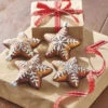 Raz 3.25" Set Of 4 Gingerbread Star Cookie Glass Christmas Ornament 4122849