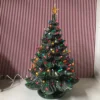 Large Lighted Green Ceramic Christmas Tree 23"