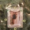 Silver And White Wedding Picture Frame Personalized Christmas Ornament PF958