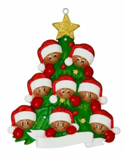 African American Christmas Tree Family Of 8 Personalized Christmas Ornament AA827-8 -Xmas Ornaments Shop apibnsebc 01051.1646091915