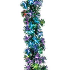 6' Color Changing Fiber Optic Tinsel Christmas Garland 437572M