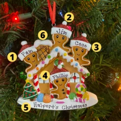Gingerbread House Family Of 4 Personalized Christmas Ornament OR1872-4