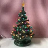 MediumLighted Green Ceramic Christmas Tree 17"