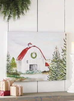 Raz 23.75" Barn Wall Art Christmas Sign 3957332