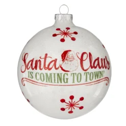Raz 5" Santa Claus Ball Glass Christmas Ornament 4124530