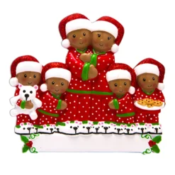 African American Pajama Family Of 6 Personalized Christmas Ornament -Xmas Ornaments Shop apig3oek5 34893.1646091911