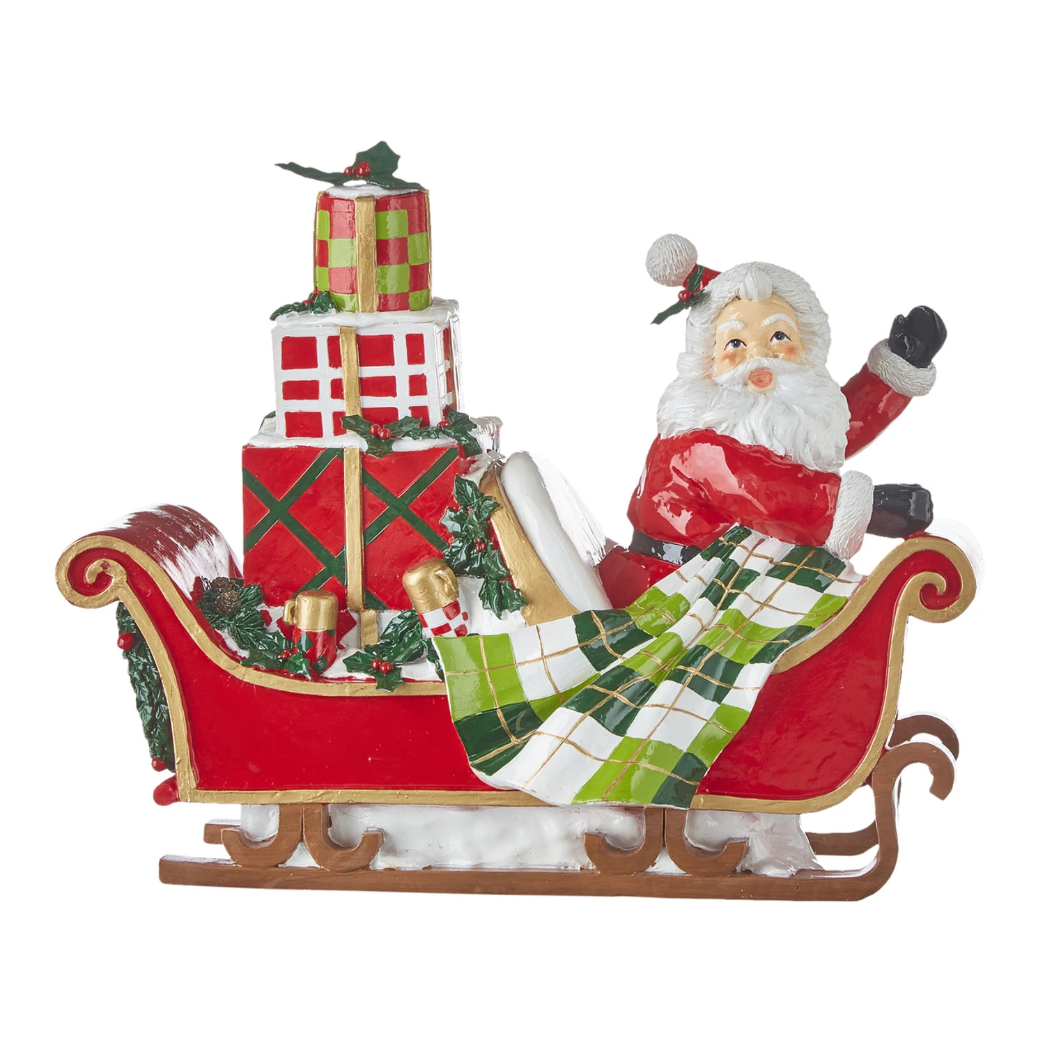 Raz 12.5" Santa In Sleigh Christmas Figure 4110251 1 Raz 12.5" Santa In Sleigh Christmas Figure 4110251