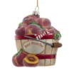 Kurt Adler 5.5 Noble Gems Peaches In Basket Glass Christmas Ornament NBX0050