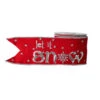 Raz 4" Red And Silver Let It Snow Wired Christmas Ribbon R4127755