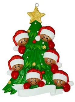 African American Christmas Tree Family Of 6 Personalized Christmas Ornament AA827-6 -Xmas Ornaments Shop apiiz7k1r 47518.1646091914
