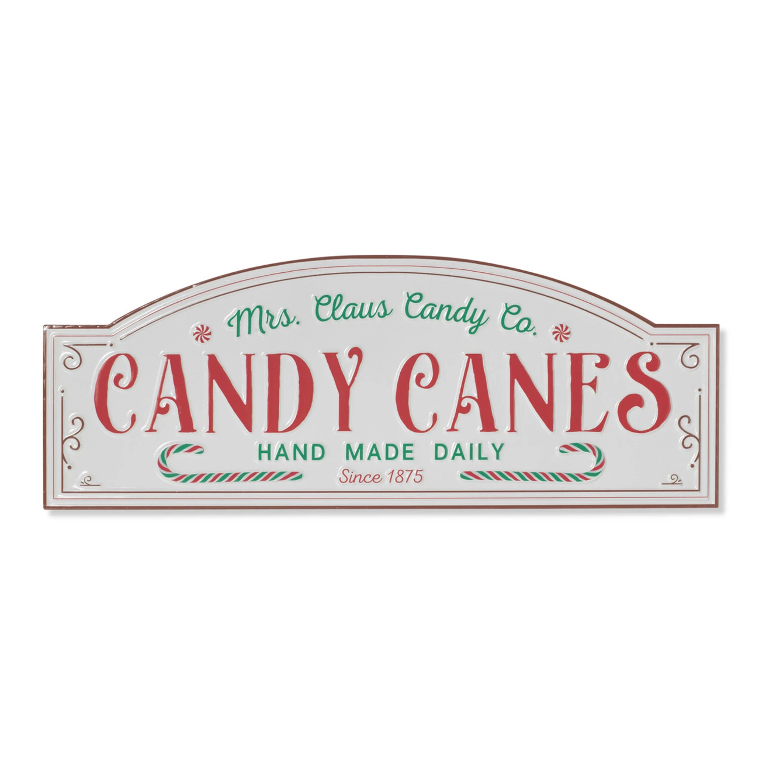 28" Metal Embossed Candy Cane Christmas Sign 2604200 1 28" Metal Embossed Candy Cane Christmas Sign 2604200
