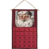 Primitives By Kathy 33" Red And Black Check Santa Advent Calendar 110094