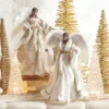 Raz 16" African American White And Gold Angel Christmas Tree Topper 4115551