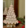 Large Lighted White Ceramic Ice Christmas Tree 23"