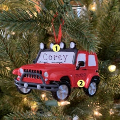 Red Jeep Personalized Christmas Ornament OR1763