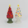 12.9" Battery Operated Red And Green Or White Ceramic Christmas Tree Figure 2598020