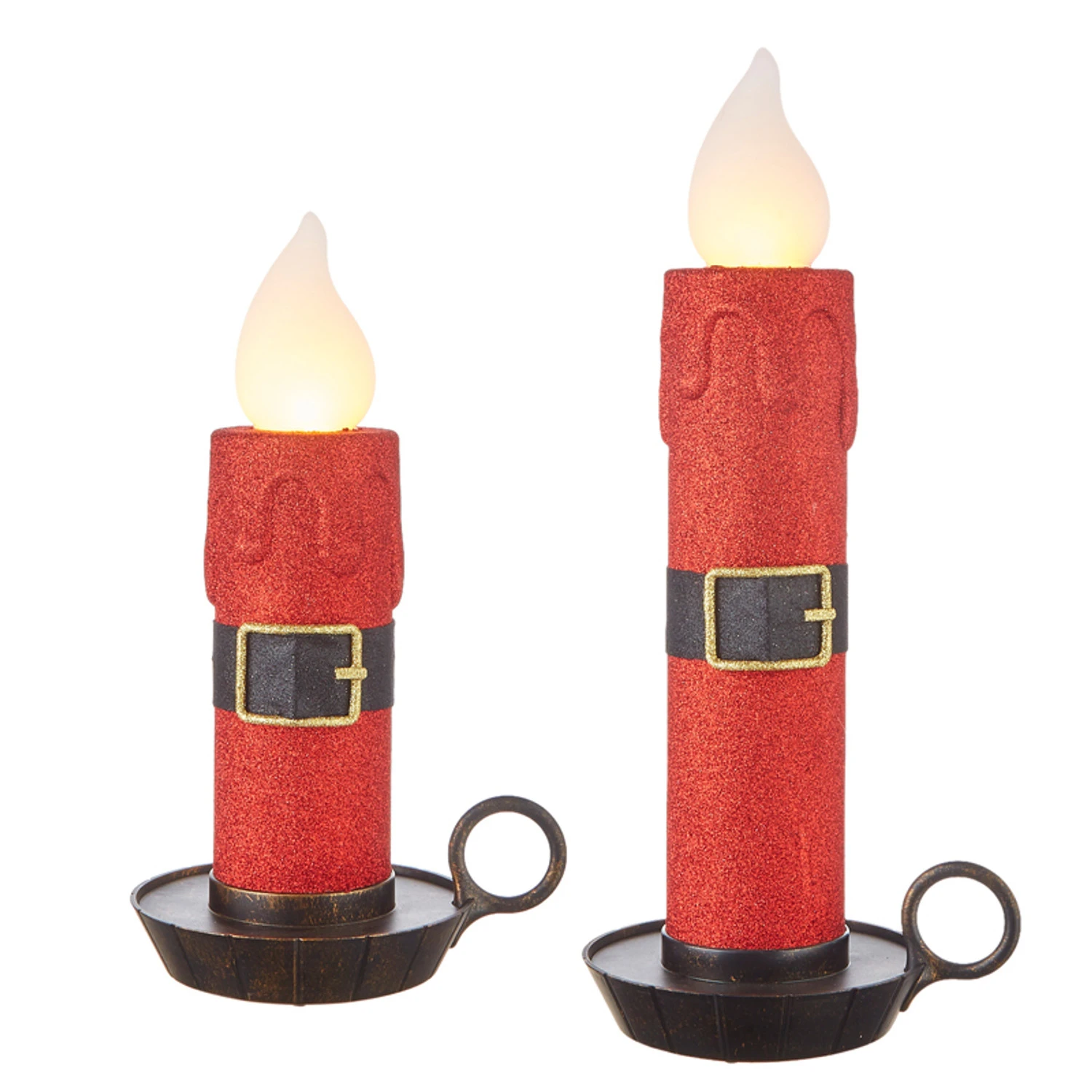 Raz 17.5" Or 22.5" Large Red Glittered Santa Belt Battery Operated Candle Christmas Decoration 1 Raz 17.5" Or 22.5" Large Red Glittered Santa Belt Battery Operated Candle Christmas Decoration