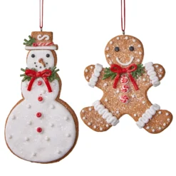 Raz 5" Set Of 2 Gingerbread Cookie Christmas Ornament 4116521