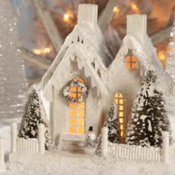 Bethany Lowe 9" Large Vintage Ivory Cottage Christmas House LG1775 5 Bethany Lowe 9" Large Vintage Ivory Cottage Christmas House LG1775 -Xmas Ornaments Shop apiksulze 61390.1646091923