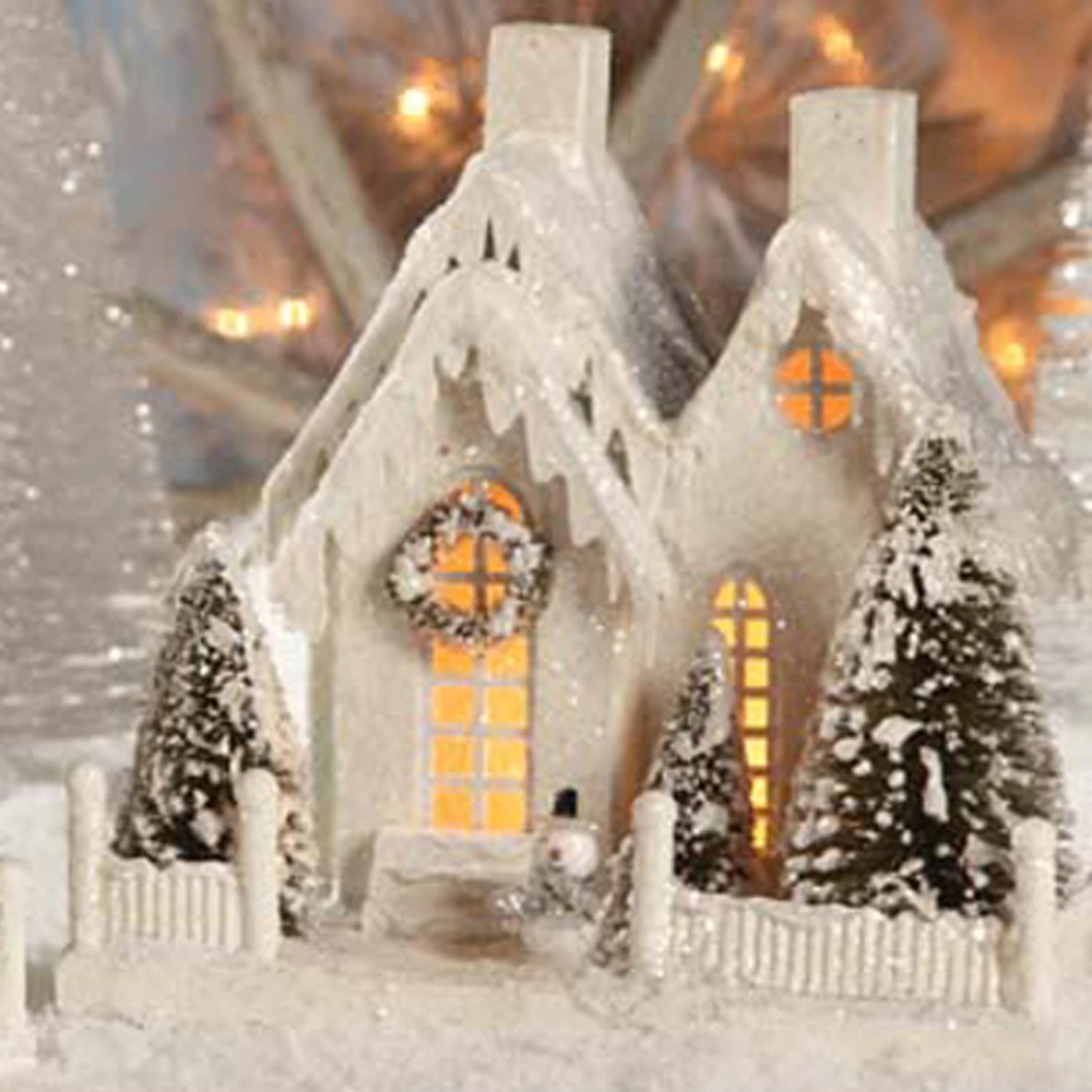 Bethany Lowe 9" Large Vintage Ivory Cottage Christmas House LG1775 3 Bethany Lowe 9" Large Vintage Ivory Cottage Christmas House LG1775 - Image 3
