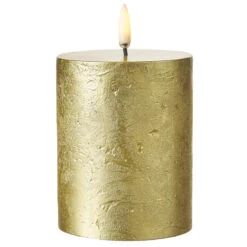 Uyuni 3" X 5" Or 7" Gold Texture Flat Top Flicker Flame Pillar Candle -Xmas Ornaments Shop apilee6wq 70301.1646091945