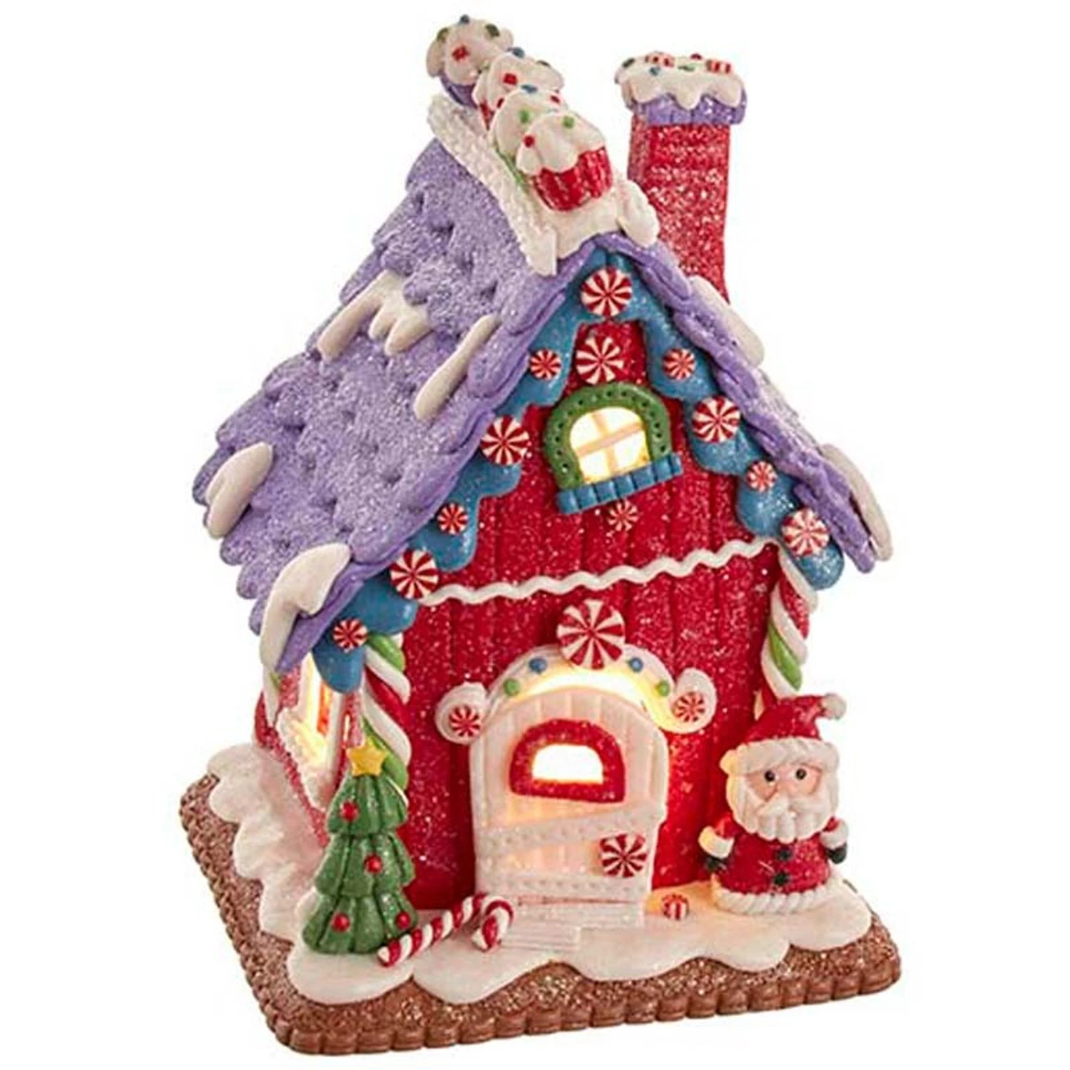 Kurt Adler 8" LED Lighted Cottage Style Gingerbread House Christmas Decoration GBJ0021 2 Kurt Adler 8" LED Lighted Cottage Style Gingerbread House Christmas Decoration GBJ0021 - Image 2