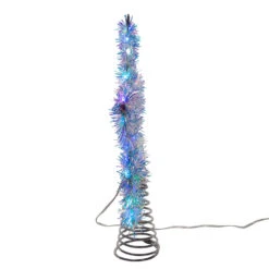 Kurt Adler 12.2" LED Lighted Silver Tinsel Star Christmas Tree Topper AD1022RGB -Xmas Ornaments Shop apiltobtu 74380.1646091917