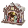 Kurt Adler 12.5" Battery Operated LED Light Up Nativity Gingerbread House Christmas Figure N1036