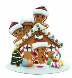 Gingerbread House Family Of 3 Personalized Christmas Ornament OR1872-3 -Xmas Ornaments Shop apimtu4ai 26603.1646091905