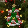 African American Christmas Tree Family Of 6 Personalized Christmas Ornament AA827-6