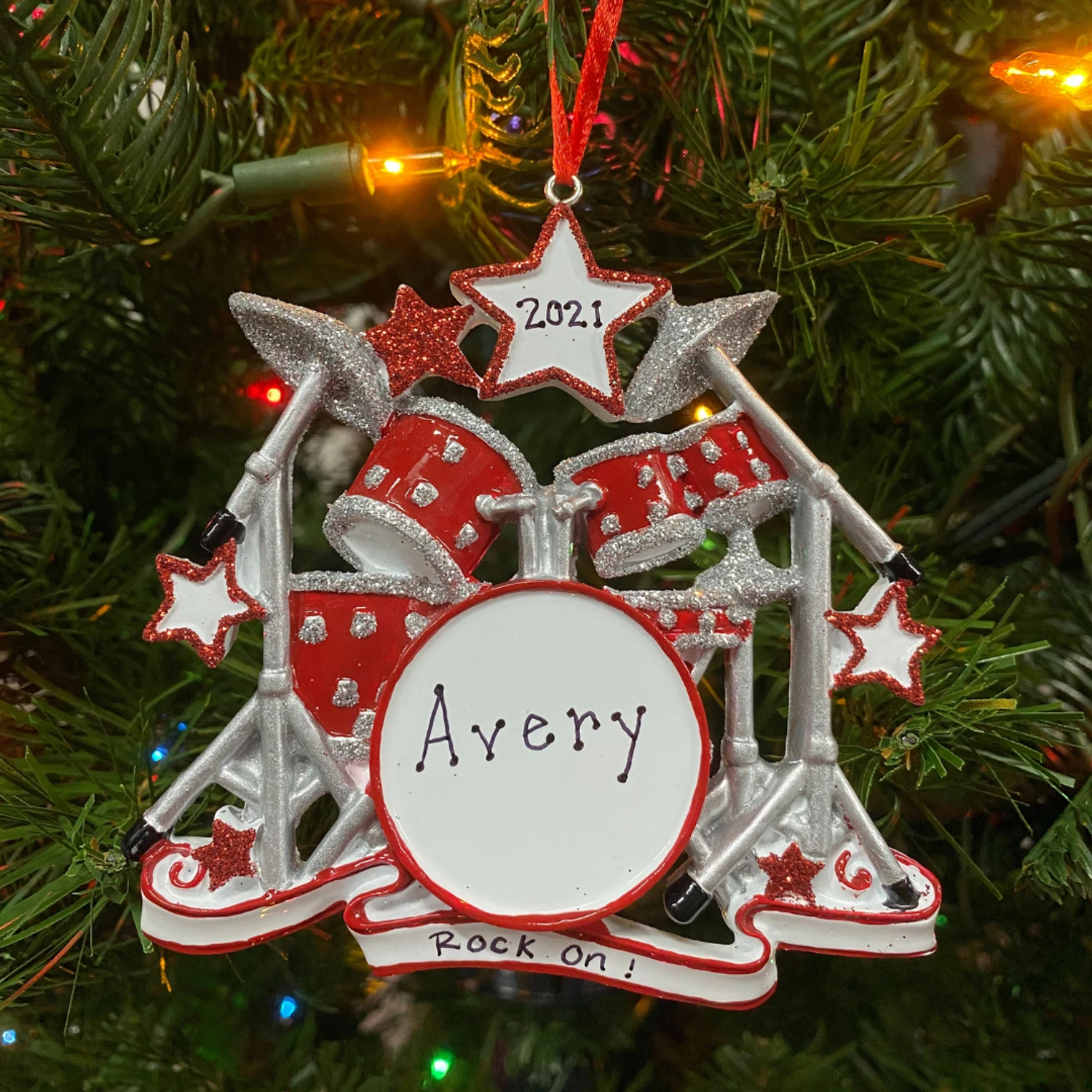 Drum Set Personalized Christmas Ornament OR640 2 Drum Set Personalized Christmas Ornament OR640 - Image 2