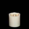 Liown 6" Moving Triflame Ivory Unscented Battery Candle 17979