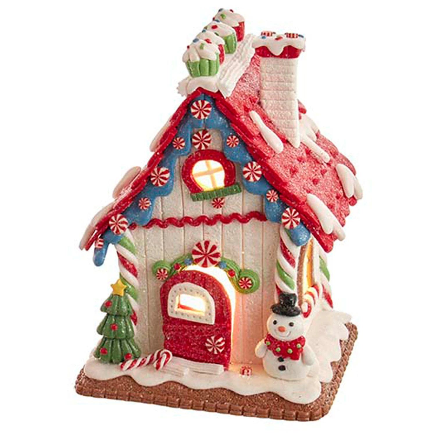 Kurt Adler 8" LED Lighted Cottage Style Gingerbread House Christmas Decoration GBJ0021 4 Kurt Adler 8" LED Lighted Cottage Style Gingerbread House Christmas Decoration GBJ0021 - Image 4