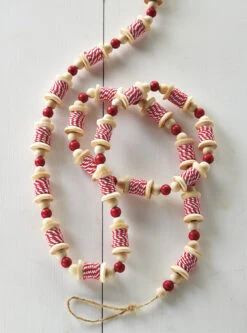 Raz 6' Red And White Spool Christmas Tree Garland G4116367