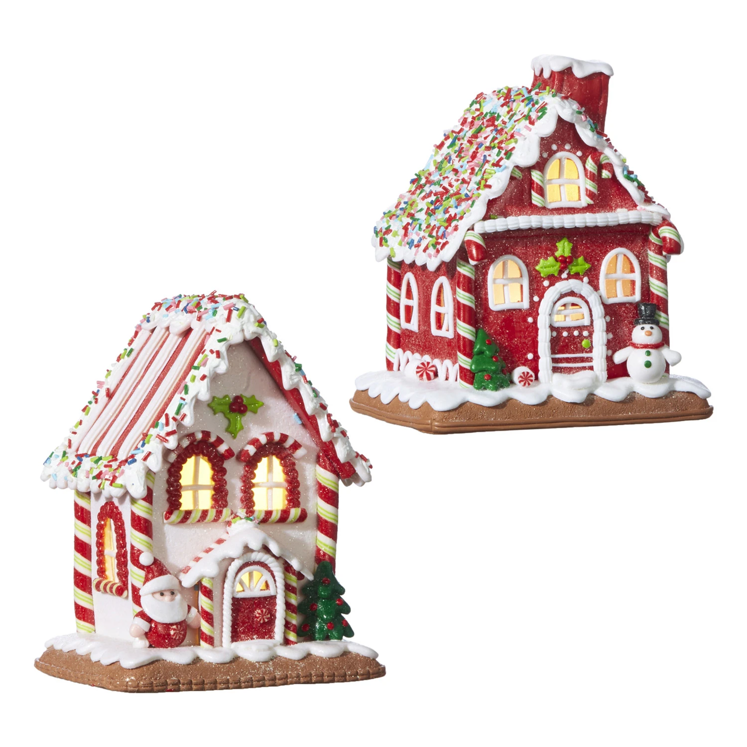 Raz 7.25" Battery Operated LED Lighted Claydough Gingerbread House Christmas Figure 4016097 1 Raz 7.25" Battery Operated LED Lighted Claydough Gingerbread House Christmas Figure 4016097