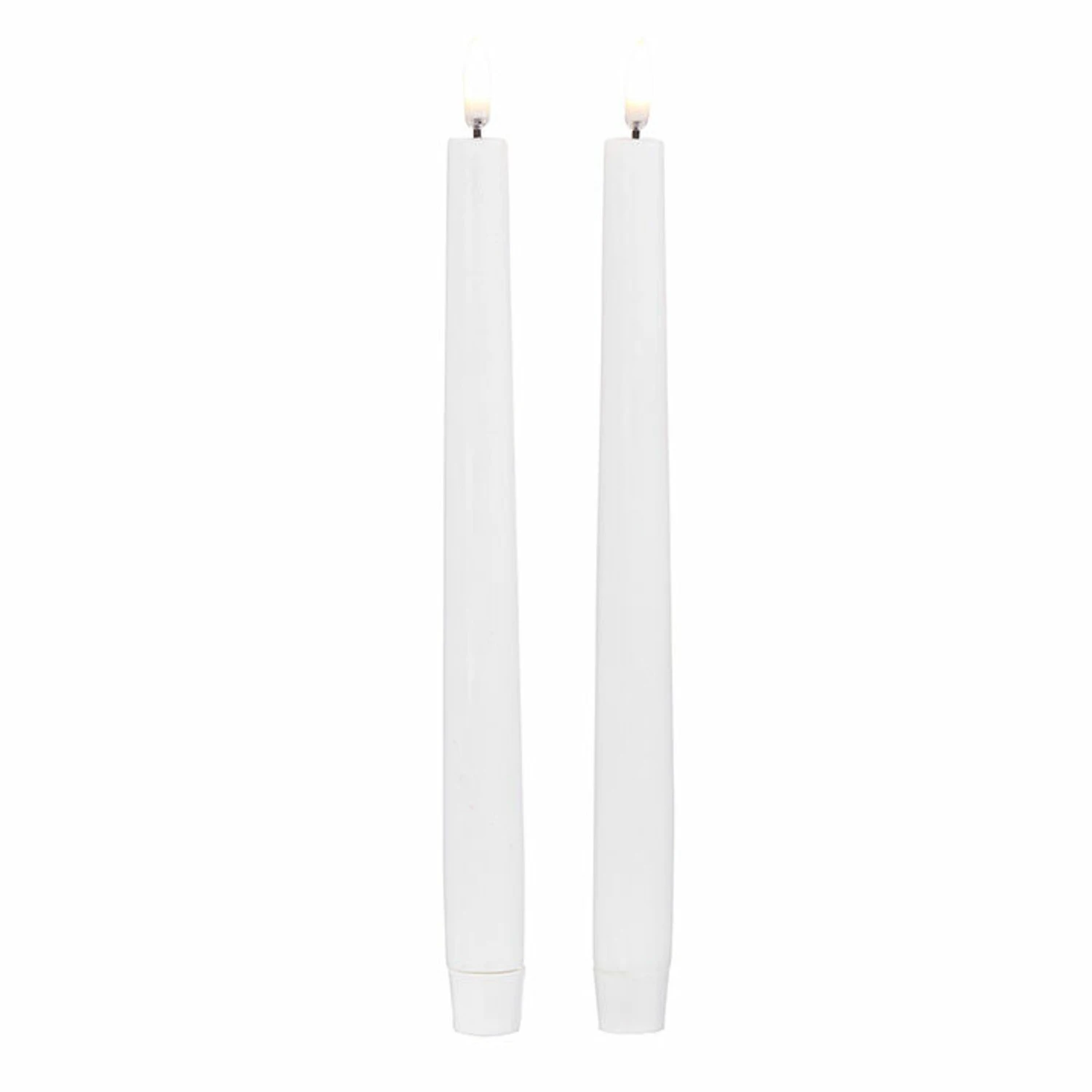 Uyuni 11" Moving Flame White Unscented Taper Candle Set Of 2 4034512 2 Uyuni 11" Moving Flame White Unscented Taper Candle Set Of 2 4034512 - Image 2