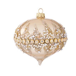 Raz 6" Gold Beaded Glass Christmas Ornament 4022874 -Xmas Ornaments Shop apio92cyc 30977.1646091885